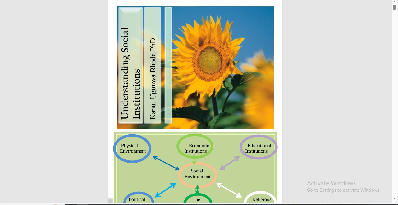 Back cover of Understanding Social Institutions